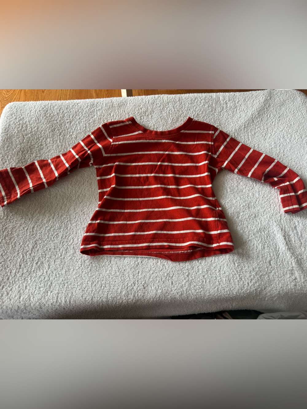 Kids Long-Sleeve Red and White Striped Tee